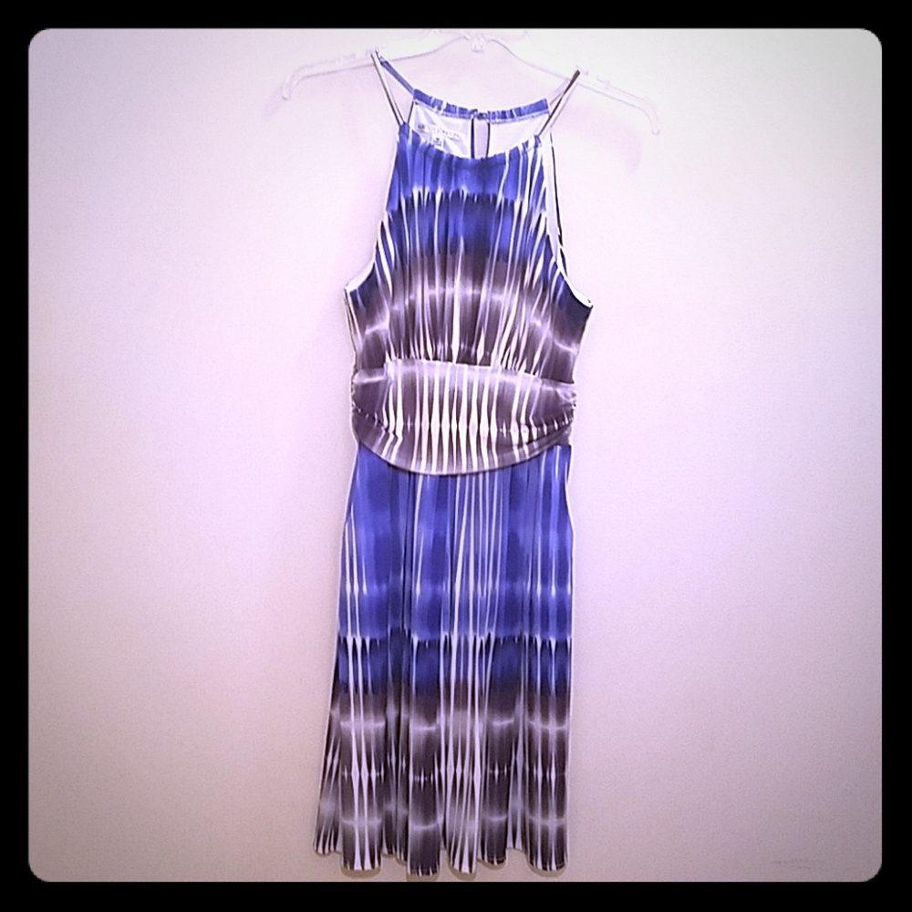 Maggy London Blue and Gray Women's Size 10 Dress